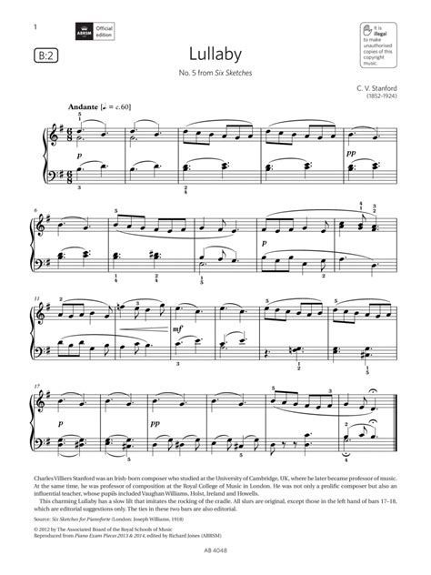 Lullaby (Grade 2, list B2, from the ABRSM Piano Syllabus 2023 & 2024) - Piano Method - Digital ...