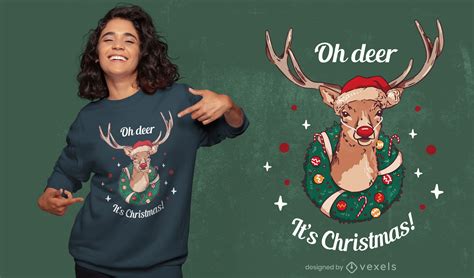 Christmas Deer Holiday T Shirt Design Vector Download