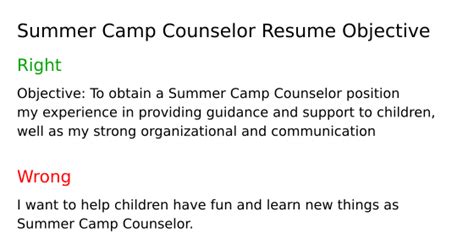 Top 18 Summer Camp Counselor Resume Objective Examples