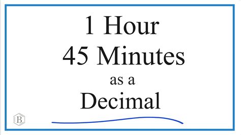 Convert Hour And Minutes To A Decimal Youtube