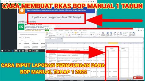 Cara Membuat Laporan Penggunaan Dana Bop Manual Tahap Youtube