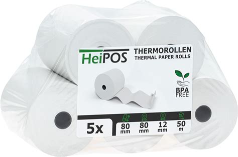 10x Thermorollen Bonrollen Kassenrollen 80mm X 80m X 12mm 80x80x12