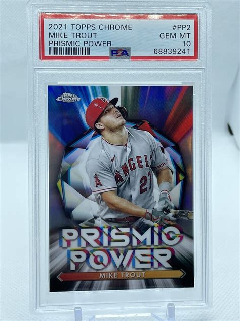 Topps Chrome Mike Trout Psa Prismic Power Insert Sp Ebay