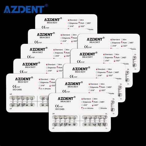 Azdent Metal Dental Bondable Standard Bracket Roth 022 345 Hooks