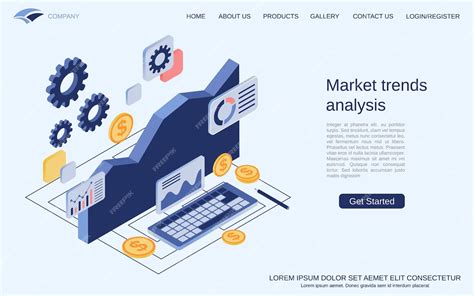 Premium Vector Market Trends Analysis Modern 3d Isometric Vector Concept