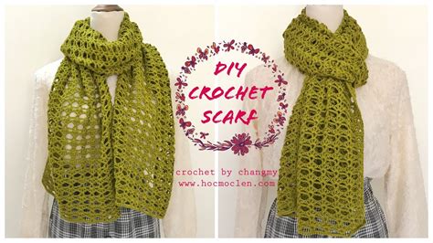 69 DIY crochet scarf Hướng dẫn móc khăn choàng dài đơn giản điệu đà