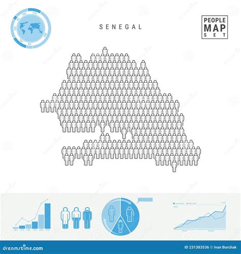 Senegal People Icon Map. Stylized Vector Silhouette of Senegal ...