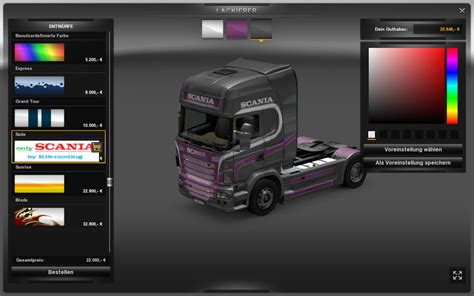 Ets Scania Selectable Color Painting V By K S Mods Mod F R