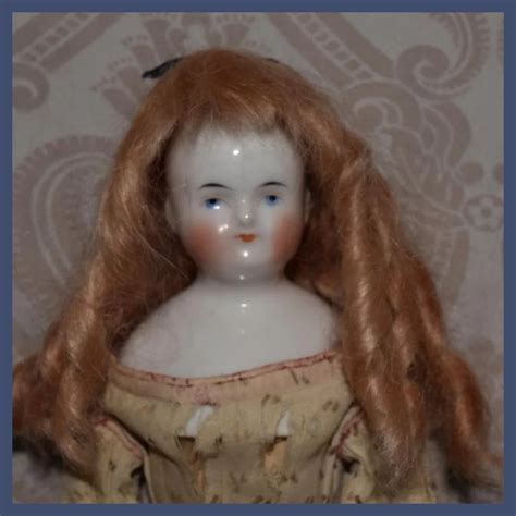 German Glazed Porcelain China Bald Head Shoulder Head Doll By Kister