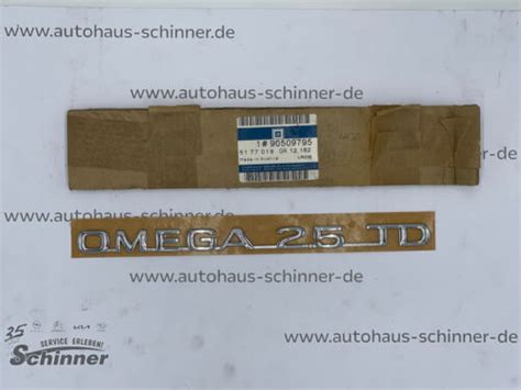 Schriftzug Emblem Omega 2 5 TD Chrom für Opel Omega B 90509795 NEU