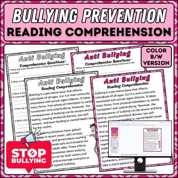 Anti Bullying Nonfiction Reading Comprehension Passages Kindness Day