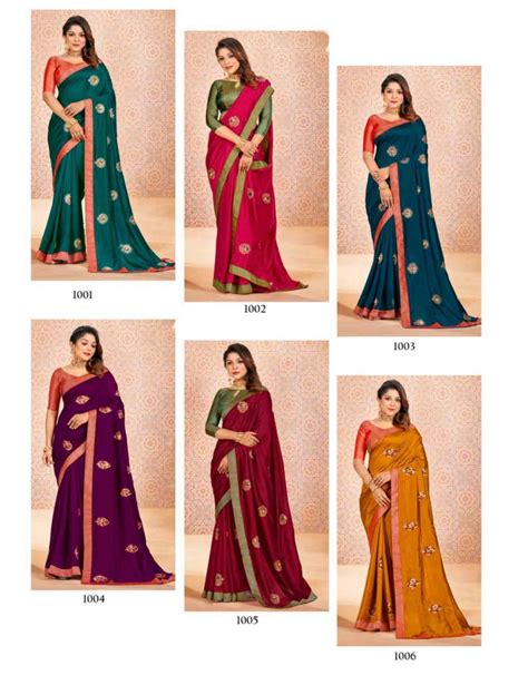 Ranjna Leo Silk Saree Sari Catalog 6 Pcs Suratfabric