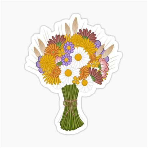 Wild Flower Bouquet Sticker For Sale By Lifeofbye Art Redbubble