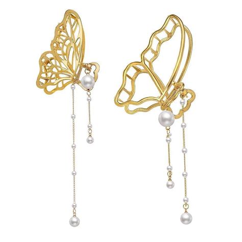 Metal Large Gold Butterfly Hair Clip Clip Fringe Non Slip Claw Hair Accessoriesstyle Style3