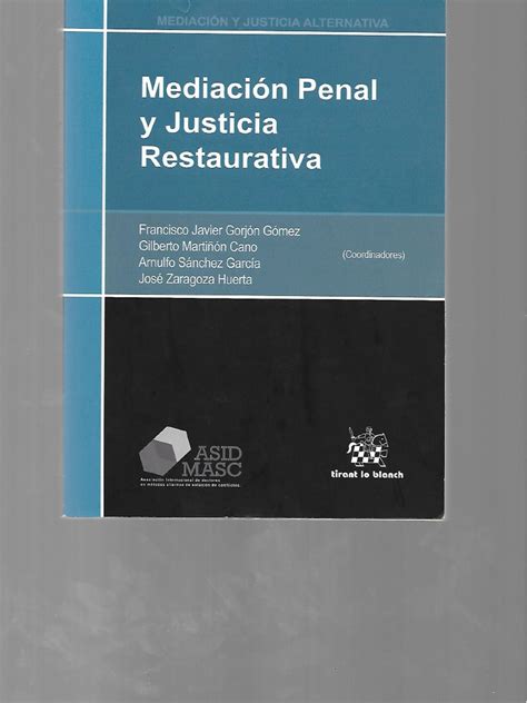 Libro Mediación Penal Y Justicia Restaurativa Pdf