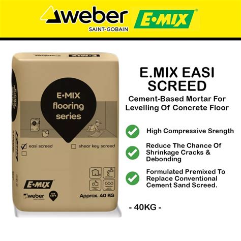 E Mix Easi Screed Cement Based Mortar For Levelling Of Concrete Floor