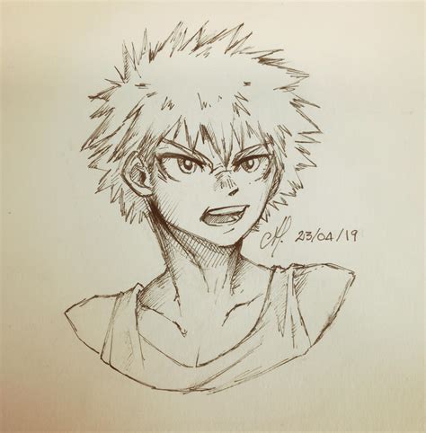 Easy Drawings To Draw Bakugo