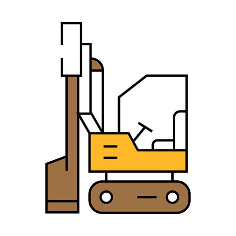 Pile Driver Civil Engineer Icon Color Illustration 49827216 Vector Art