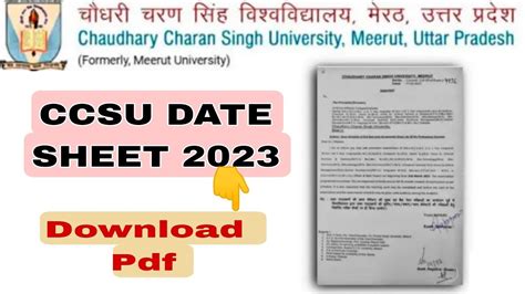 Ccsu Date Sheet Download Pdf 2023 Ccsu Ki Date Sheet Kaise Download