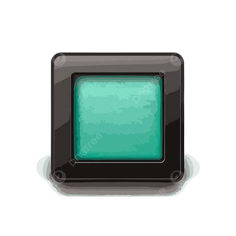 Square Black Button With A Drained Green Color Vector A Simplistic