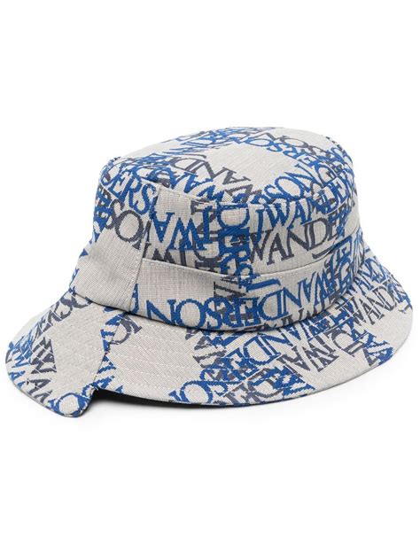 Jw Anderson Asymmetric Logo Print Bucket Hat Farfetch