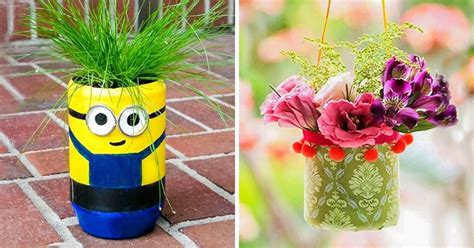 Jolis Pots De Fleurs Originaux Faits Avec Des Bouteilles En Plastique