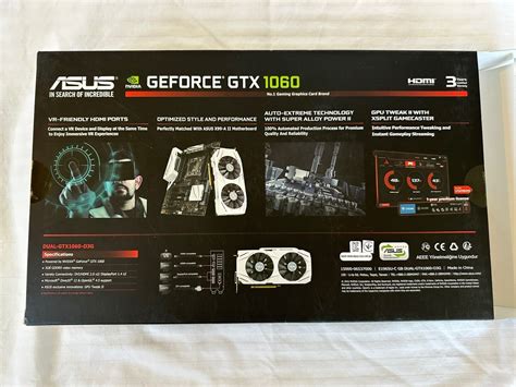 Asus Dual Geforce Gtx 1060 3gb Graphic Card Dual Gtx1060 O3g Ebay