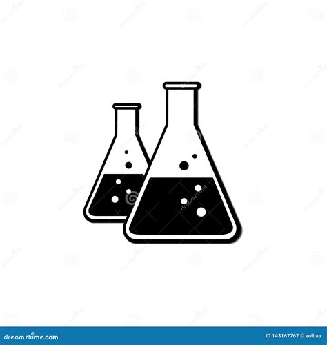 Chemical Flat Bottomed Flask Vector Icon Stock Vector Illustration Of