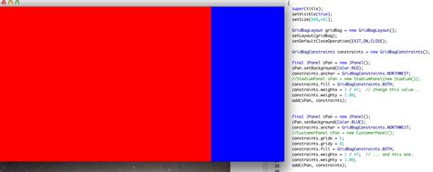 Java Placing Gridlayout Jpanels Onto A Gridbaglayout Jframe Stack