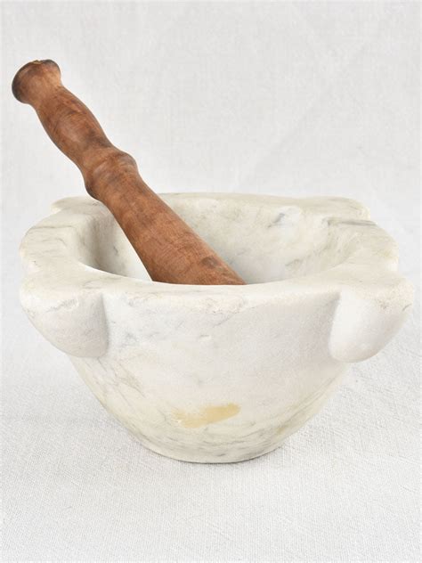 Antique marble mortar and pestle 9" – Chez Pluie