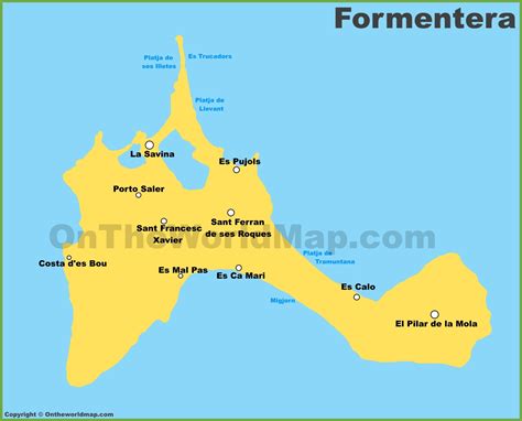 Formentera Maps Balearic Islands Spain Map Of Formentera