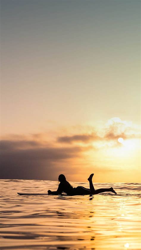 Sea Surfing Girl Sunset Iphone Hd Phone Wallpaper Pxfuel