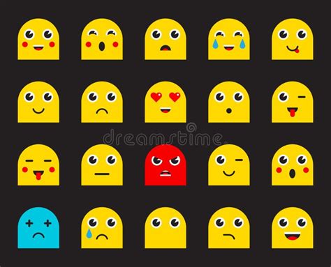 Sistema De Emoticons O De Emoji Ilustraci N Del Vector Ilustraci N Del