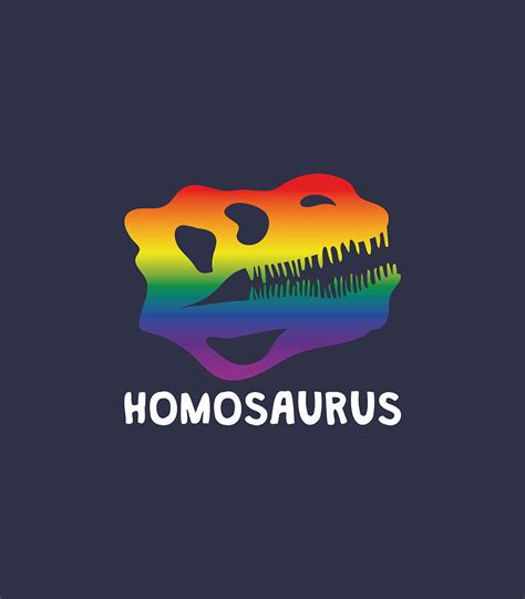 Dinosaur Puns LGBT Rainbow Homosaurus Fossil Gay Pride Digital Art By Brodhz Joann