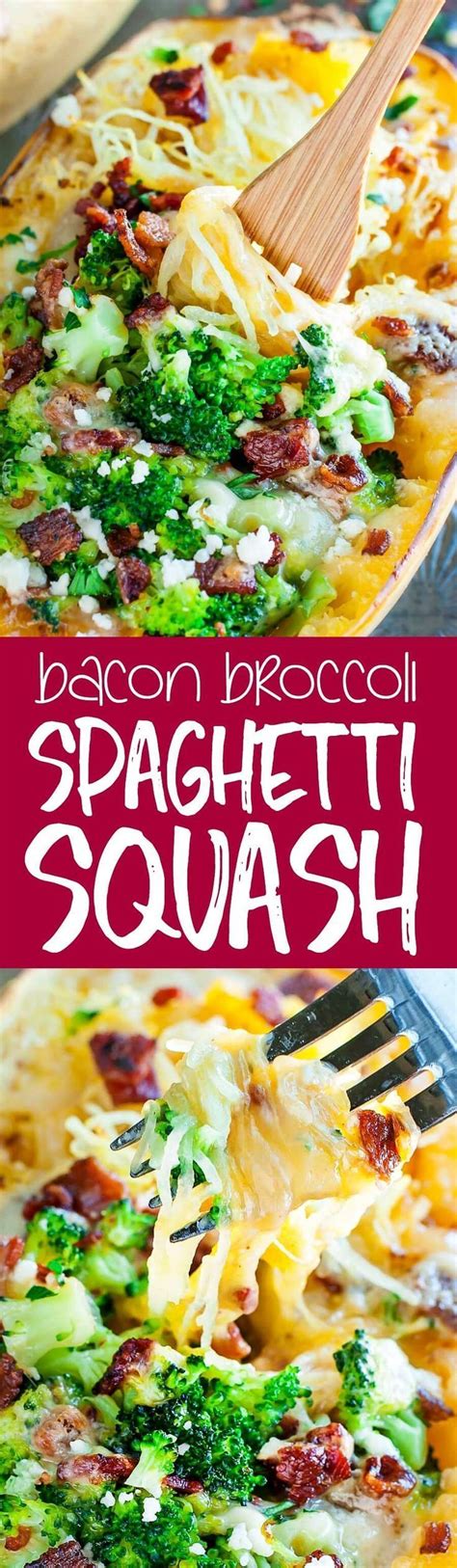 This Cheesy Bacon Broccoli Stuffed Spaghetti Squash Is Stuffed To The