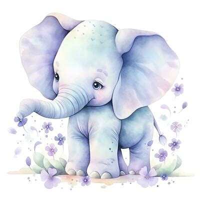 Baby Elephant Watercolor Stock Photos, Images and Backgrounds for Free ...