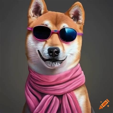 Hyper Realistic Portrait Drawing Of A Stylish Shiba Inu On Craiyon