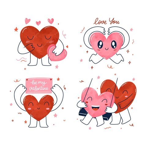 Premium Vector Cartoon Mascot Romantic Valentines Day Sticker