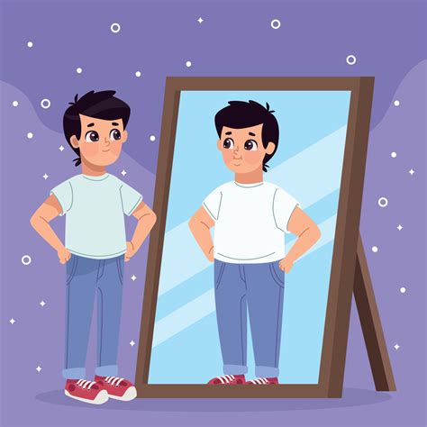 Man Looking In Mirror 10429699 Vector Art At Vecteezy