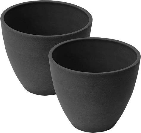 Algreen Valencia Planter 2 Round Taper Curve Planters 10 In Diameter By 8 3 In H