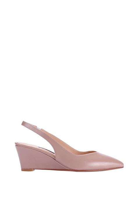 Heels Fanom Nude Wedge Sling Back Court Shoe Nine West
