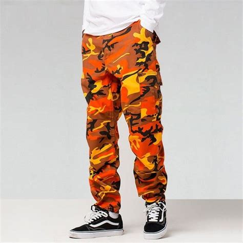 Loose Casual Camouflage Full Length Cotton Pockets Men Cargo Pants