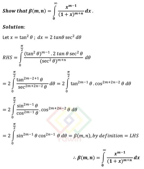 Show That Beta M N Integral Of X M 1 1 X M N Dx Over The