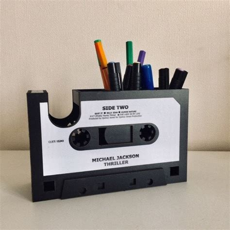 Pencil Holder Retro Decor Vintage Decor Cassette Decor 80s Etsy