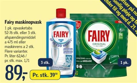 Fairy Maskinopvask Tabs F Tex April Alle Tilbudsavis