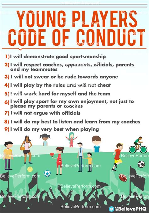 Young Player Code Of Conduct Believeperform The Uks Leading Sports