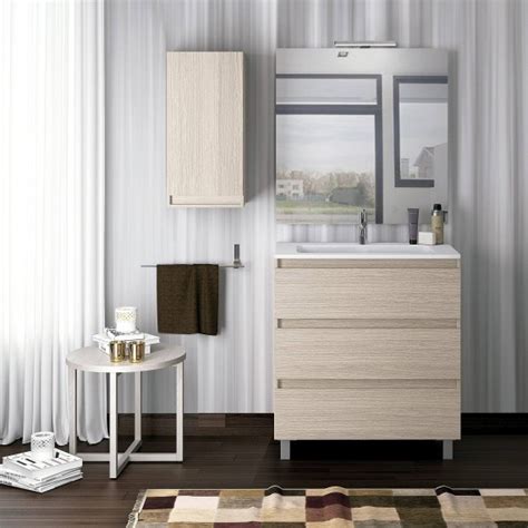 Mueble Ba O Con Patas Box C Fondo Reducido Con Lavabo Integrado Visobath