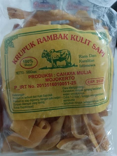 Krupuk Rambak Kulit Sapi Gram Mentah Blm Di Goreng Lazada