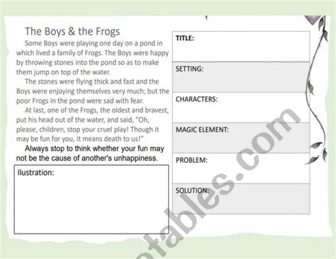 Parts Of A Story Esl Worksheet By Mg Luevano