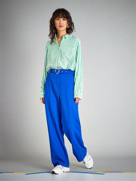 Pantalon Large Avec Ceinture Bleu Kiabi 8 80